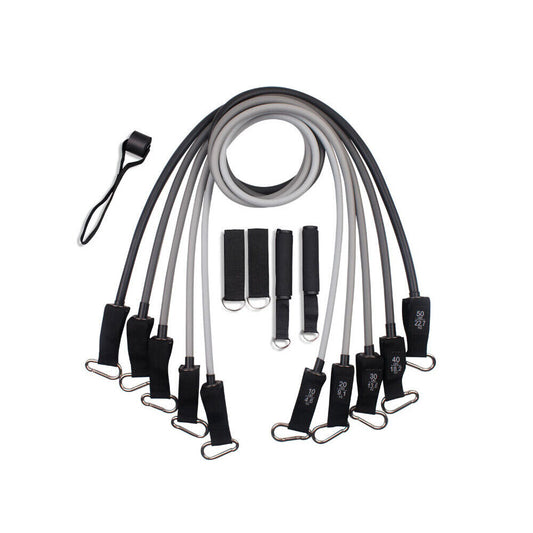 US 1-2 Sets of 11 Pcs Resistance Band Physical Therapy Workout Yoga Abs Exercise