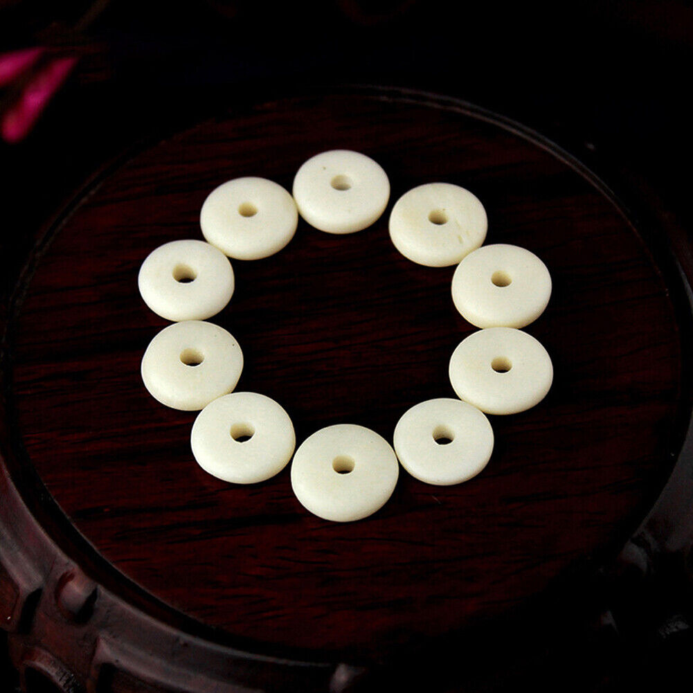 US 100 Pack BoneBeads White/Off White Ox Flat Disc Rondelle Beads 3*8mm