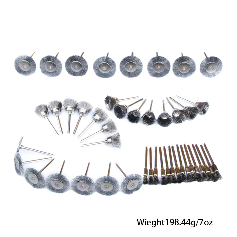 US1-2Set of 45Pc Stainless Steel Wire BrushTool Rotary Die Grinder Removal Wheel