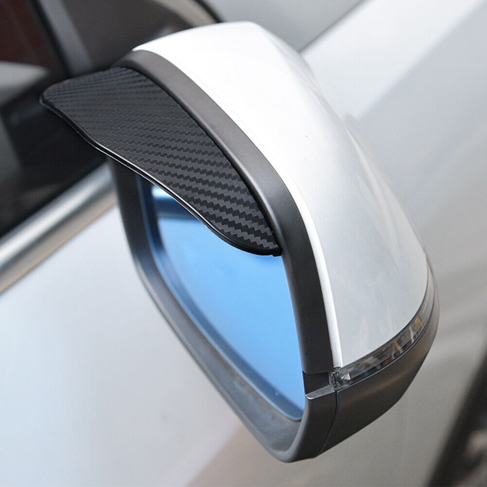 US 2-4 Rear View Side Mirror Rain Sun Visor Smoke Eyebrow Guard Carbon Fiber Car