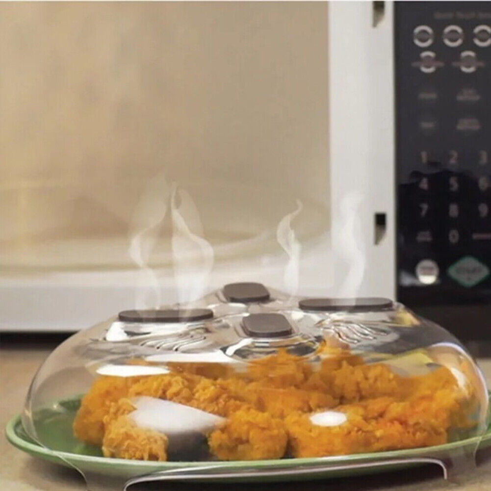 US 2-4 Pack Magnetic Microwave Cover Food Anti Splatter Plate Guard Steam Vent