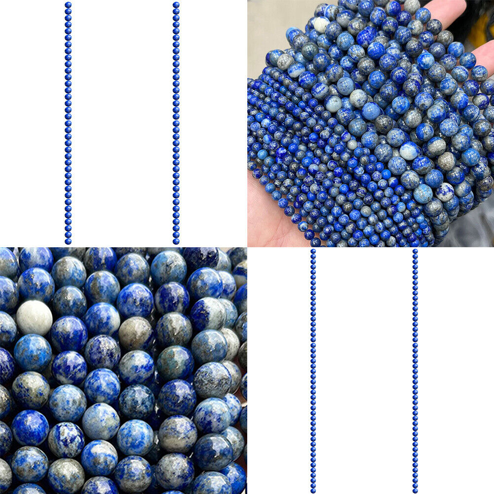 US 6/8/10 MM Grade AAA Round Loose Beads Stormy Ocean Blue Sea Sediment Jasper