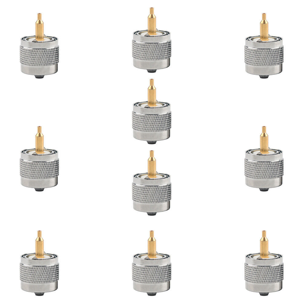 US 10-20 pcs Connector UHF Male PL259 Plug Crimp RG58 RG142 LMR195 RG400 Cable