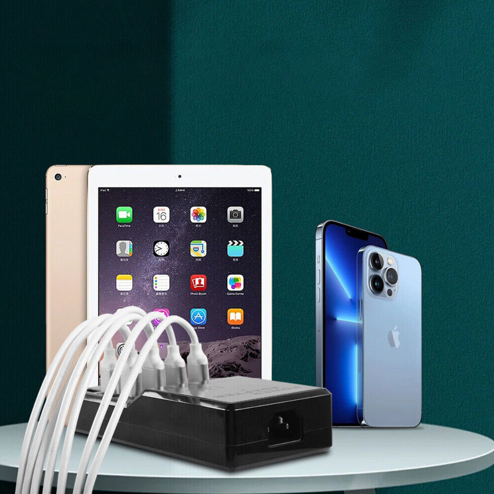 US Multi 12 Port USB Charging Station Hub Desktop Wall Phone Charger Organizer