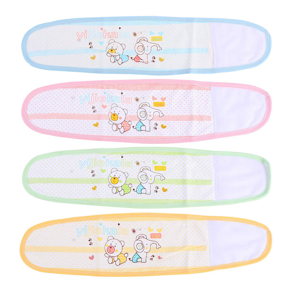 US 4Pc Baby Infant Umbilical Cord Belly Band Cartoon Cotton Soft Belly Protector