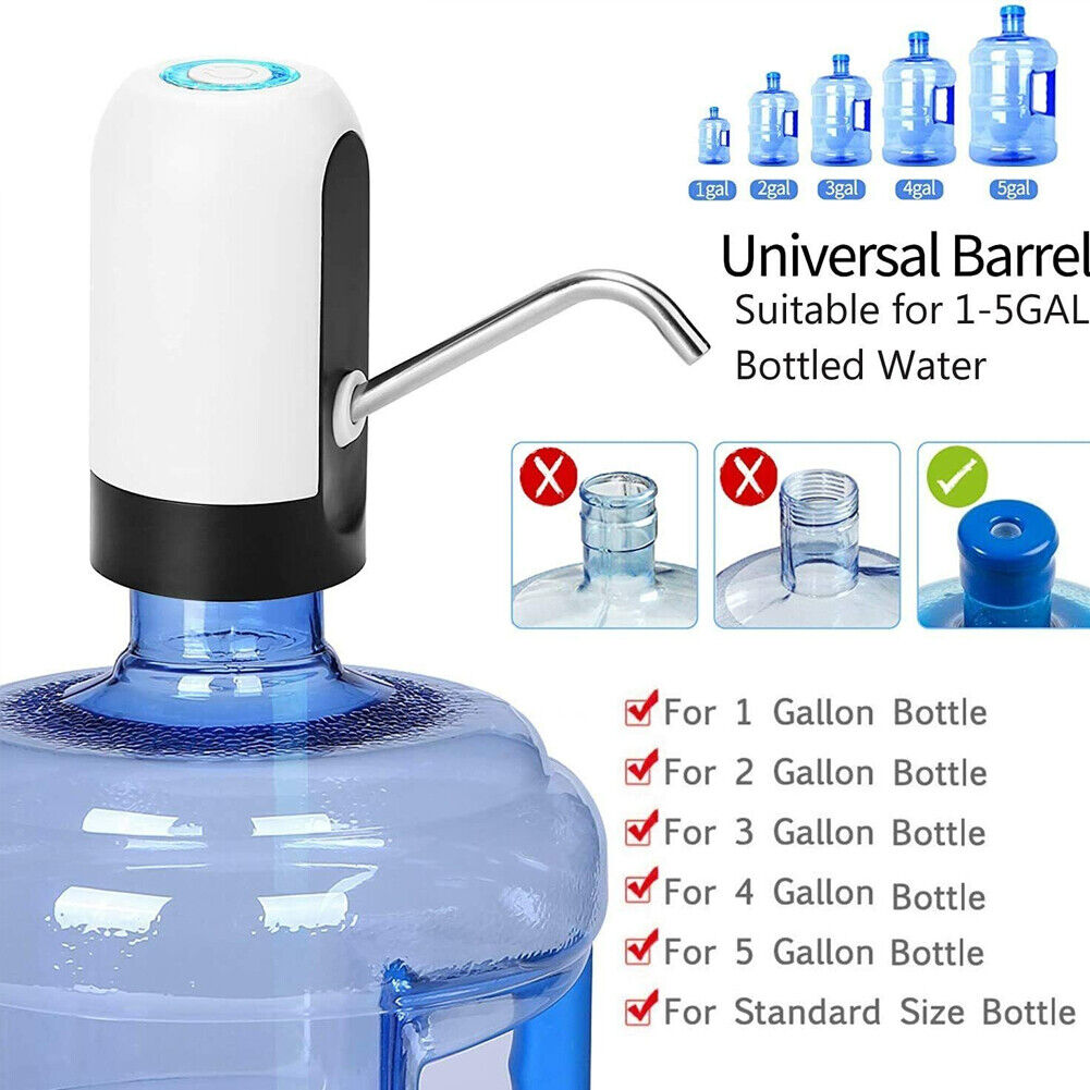 US 2-4 Pack Electric Water Bottle Pump USB Charging Automatic 5 Gallon Dispenser