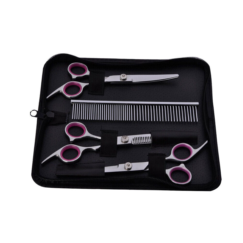 US Pet Dog Grooming Scissors Stainless Straight Curved Thinning Shears Trimmer
