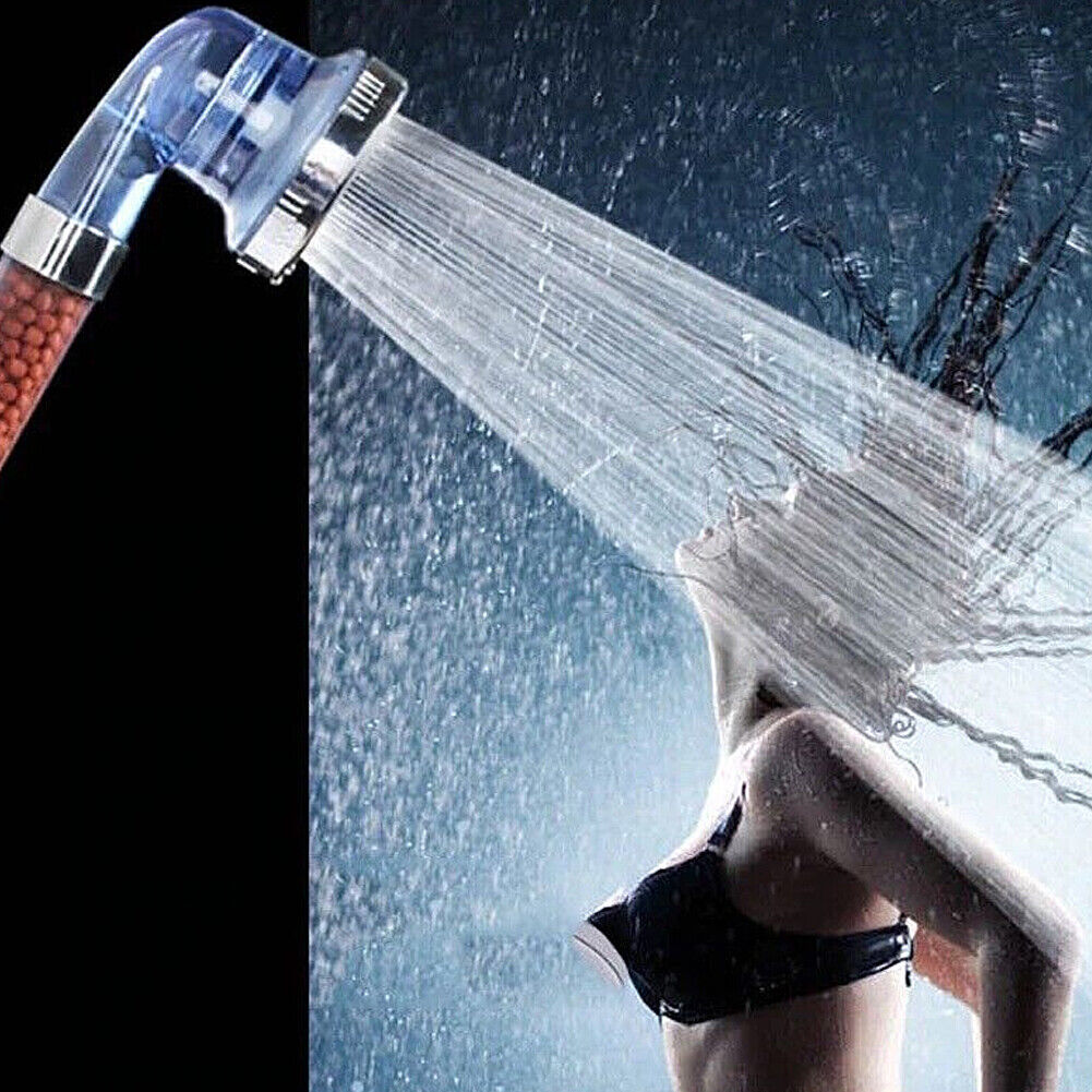 US 1~2Pc High Pressure Handheld Shower Head Water Saving Spray with Ionic Filter