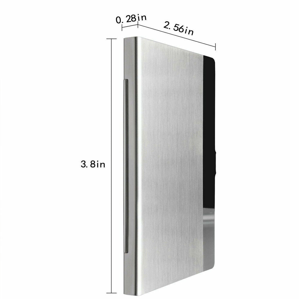 US 2-4 Pcs Stainless Steel Pocket Business Card Holder Case ID Credit Wallet Box