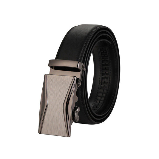 US Mens Belt Genuine Leather Ratchet Dress Belt with Automatic Adjustable Buckle