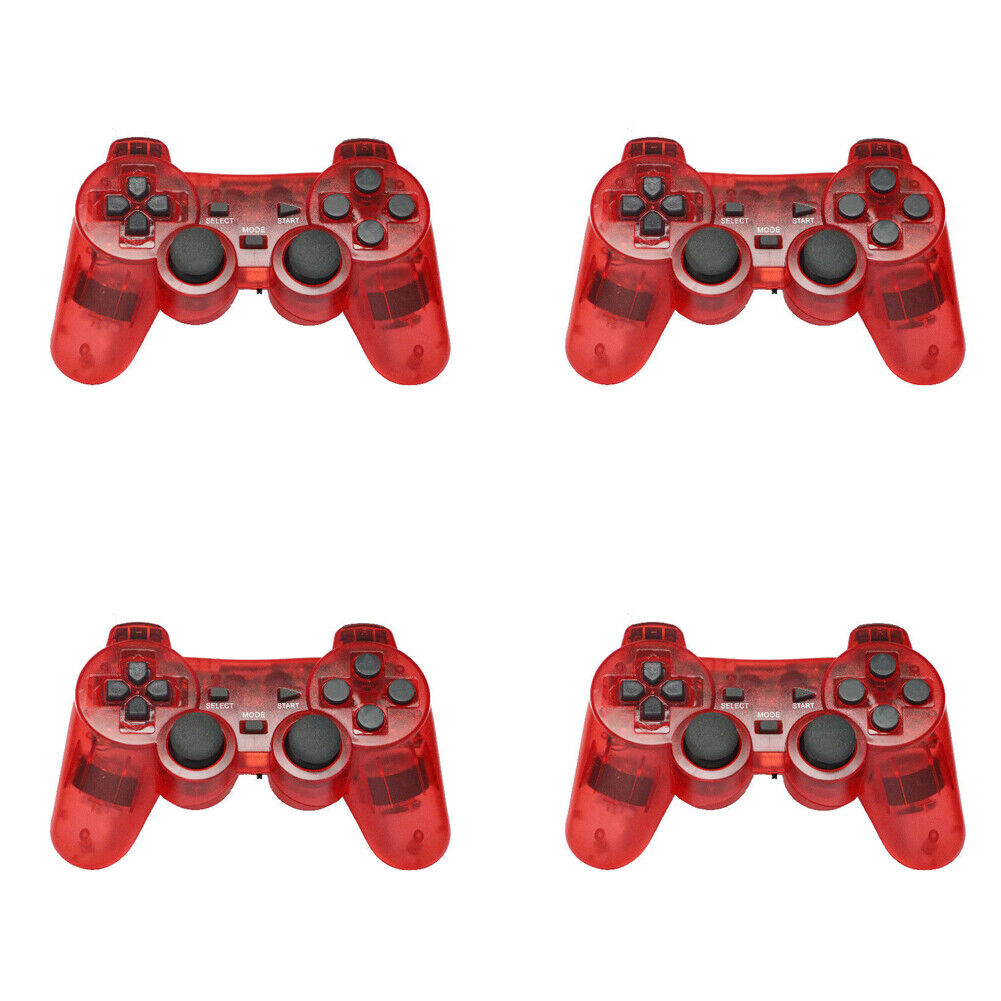 US Sony PS2 Wireless 2.4GHz Dual Vibration Controller Gamepad Transparent Color