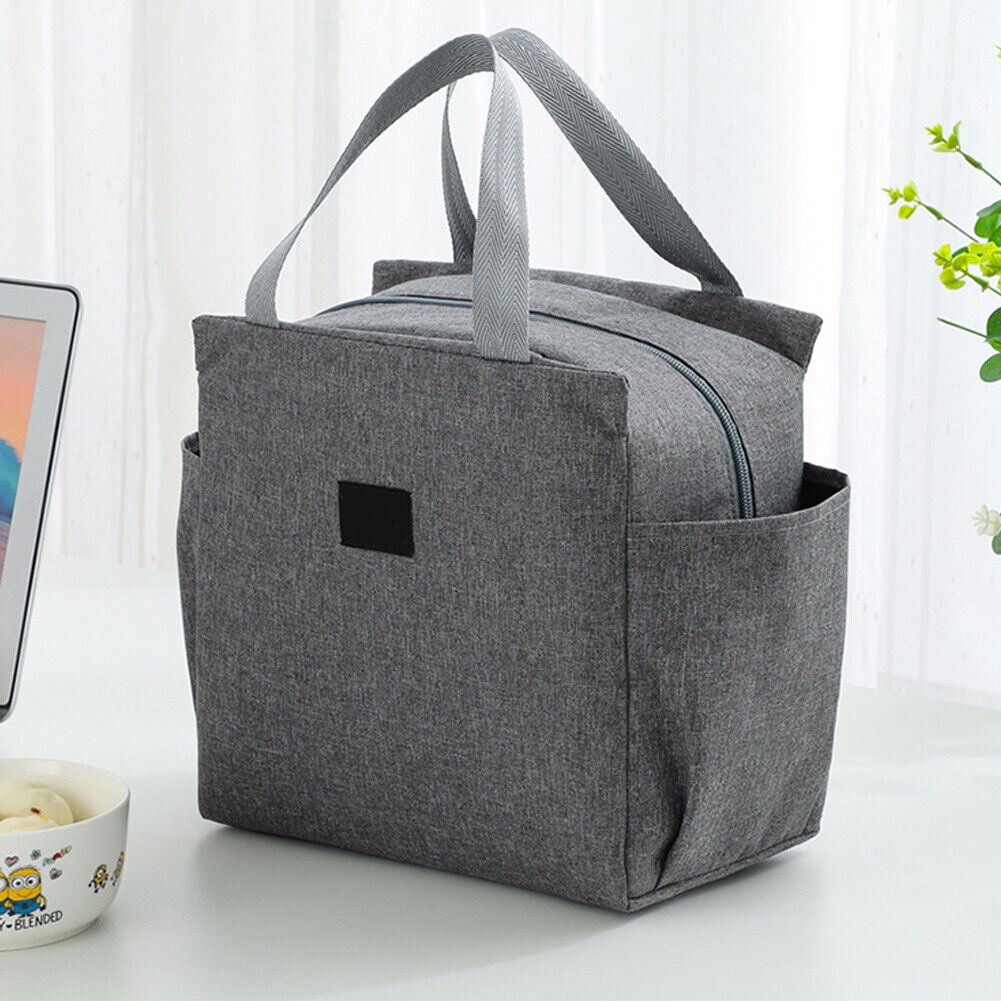 US 1-2 Pc Insulated Lunch Bag Thermo Cooler Hot Cold Box Kids Adults Work Office