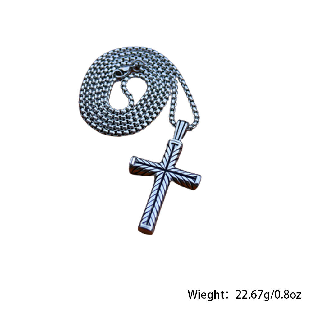 US 2-4 Pack Cool Boys Men Stainless Steel Cross Pendant Necklace Women Chain