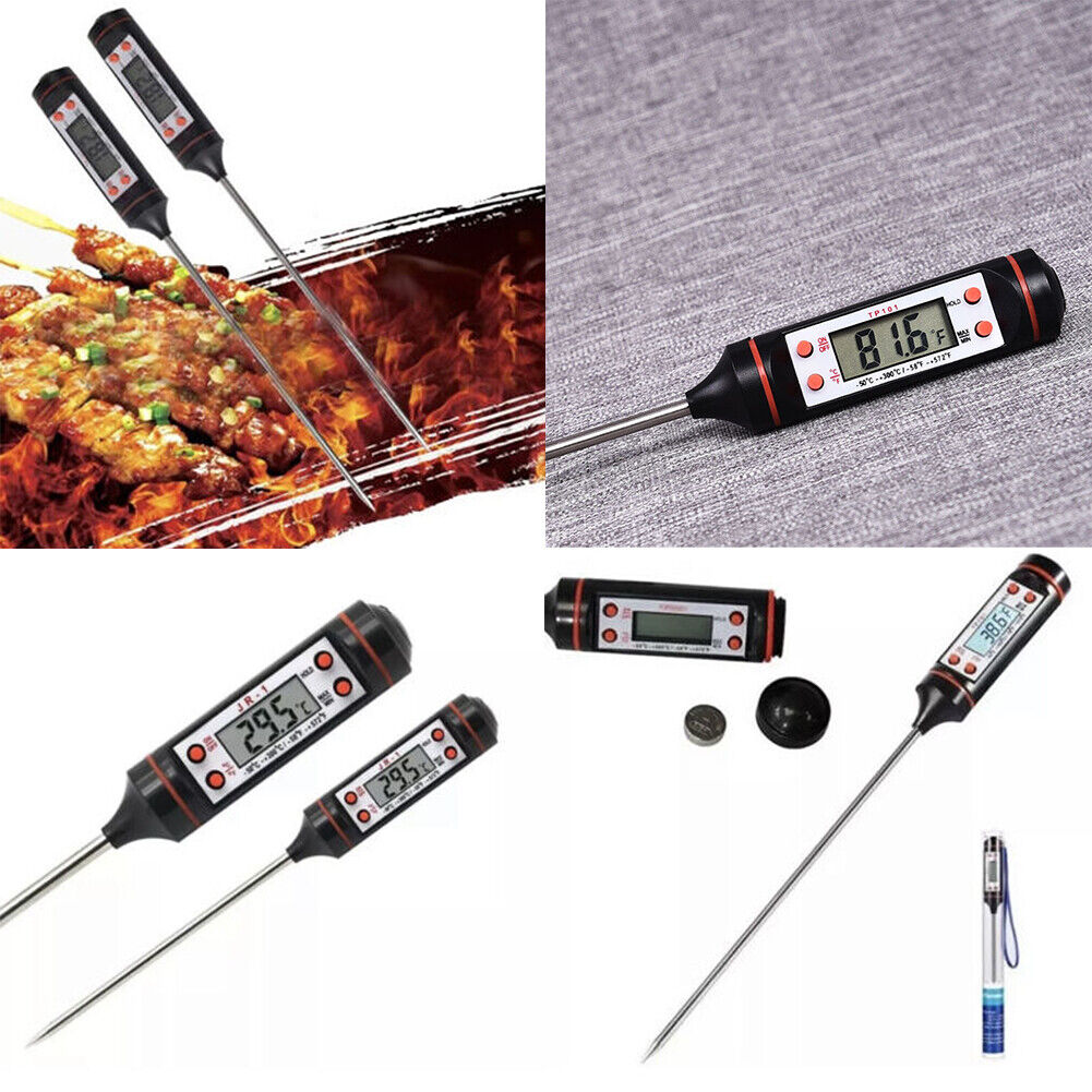 US 3-6 Digital LCD Instant Read Probe Meat Thermometer Baking Grill BBQ Cooking