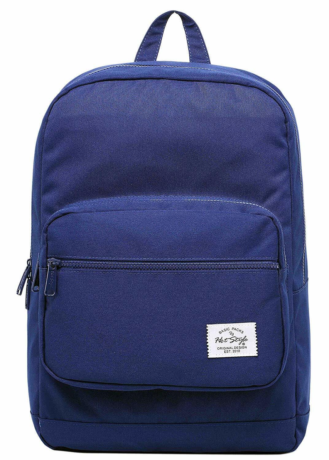 ALVIMAX Plain School Backpack Book Bag | 16.5"x12"x6" | Holds 15.6-inch Laptop