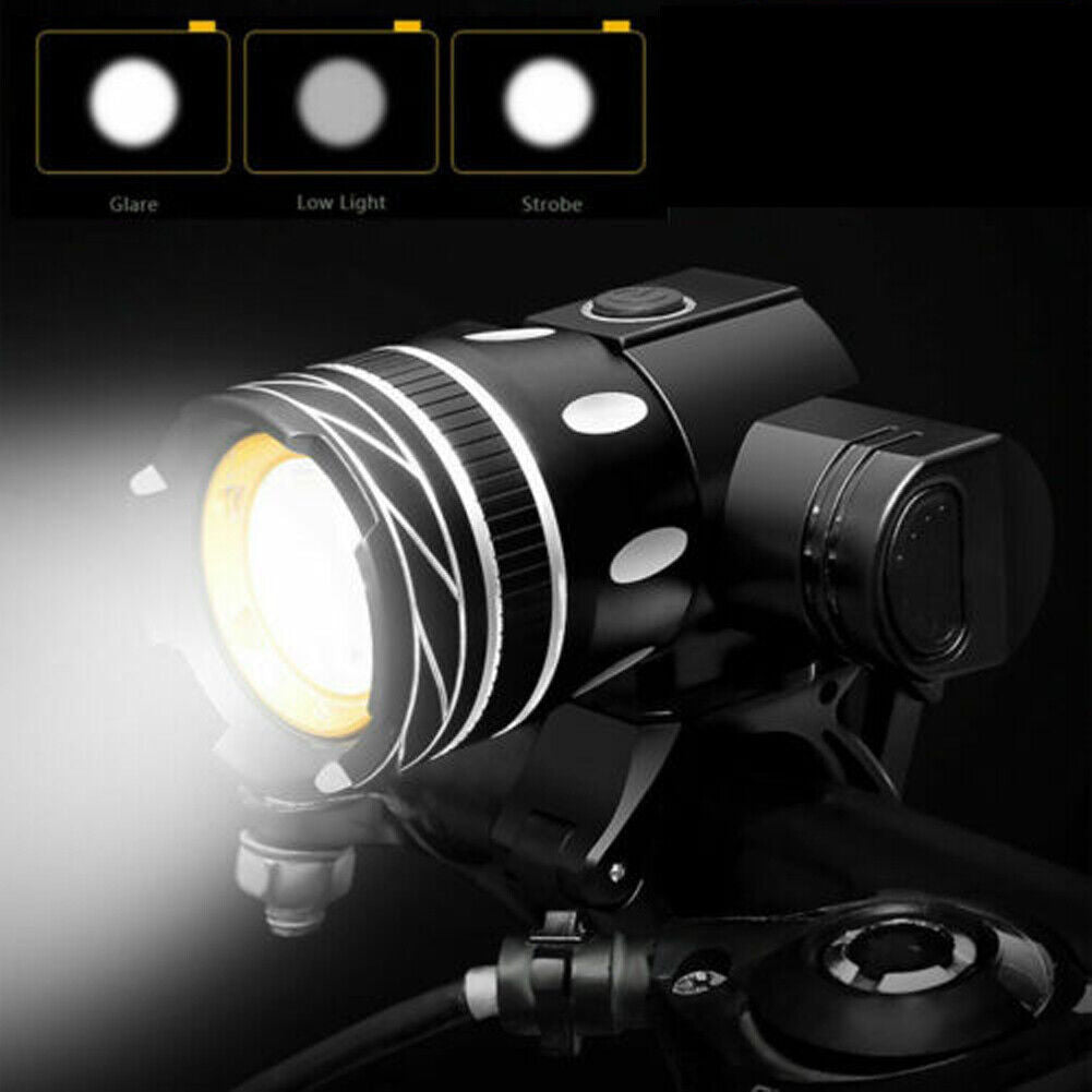 US 2-4 Pc Bicycle Light Rechargeable Cycling LED Front Headlight Lamp Waterproof