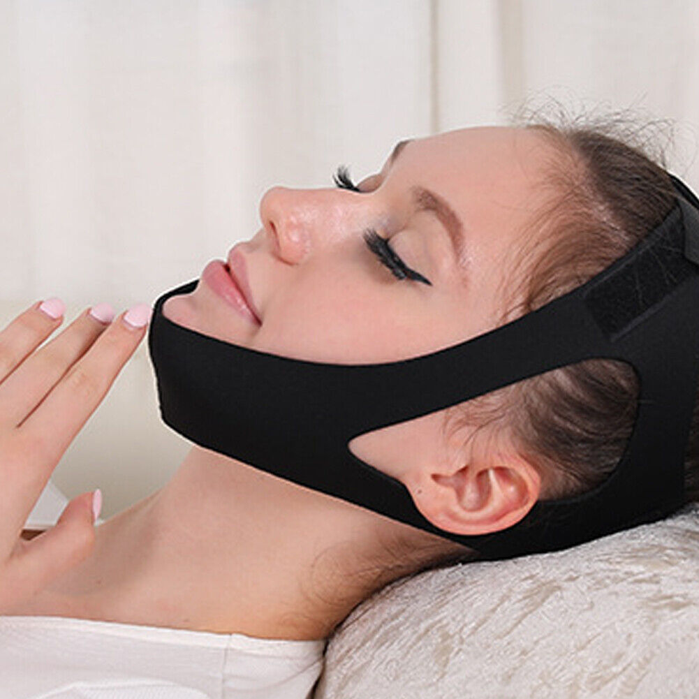 US Anti Snoring Chin Strap Sleep Apnea Snore Stop Belt Snoreless Jaw Solution