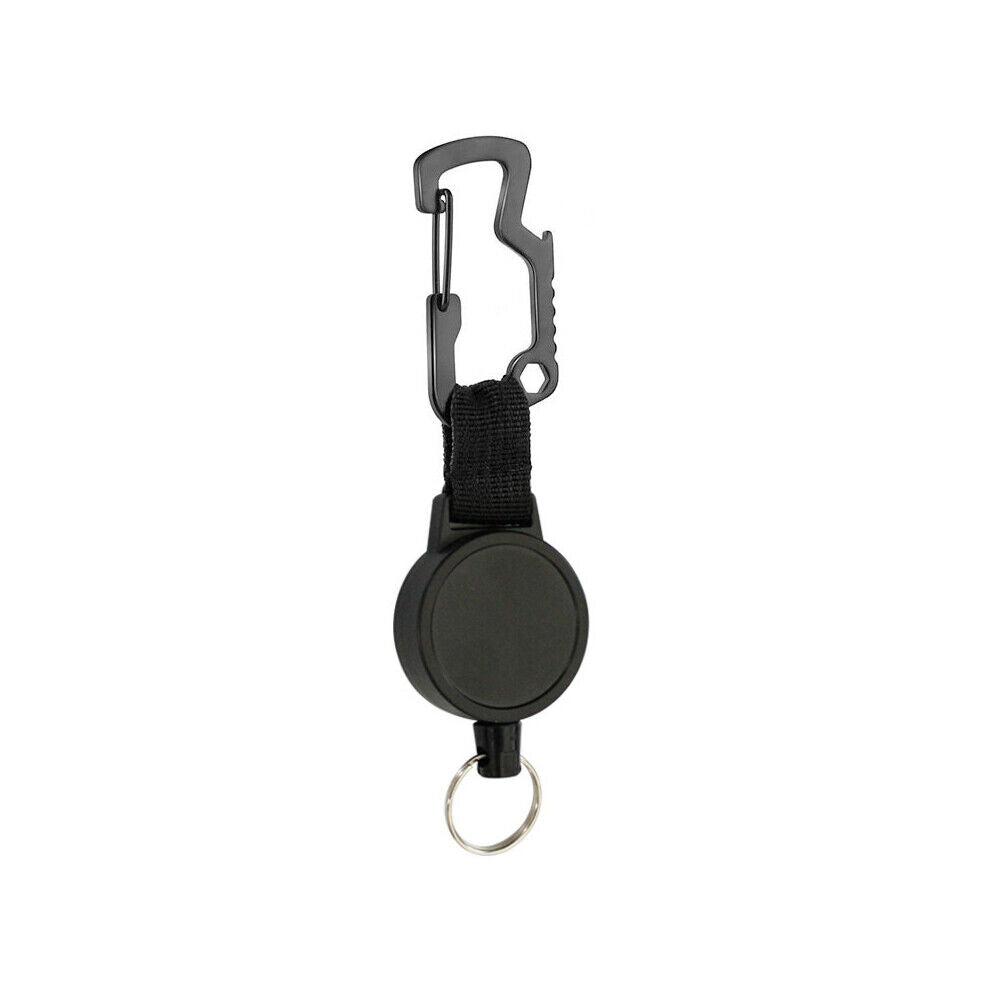 US 1-2Pc Retractable Key Chain Multifunctional Carabiner Badge Holder Anti Lost