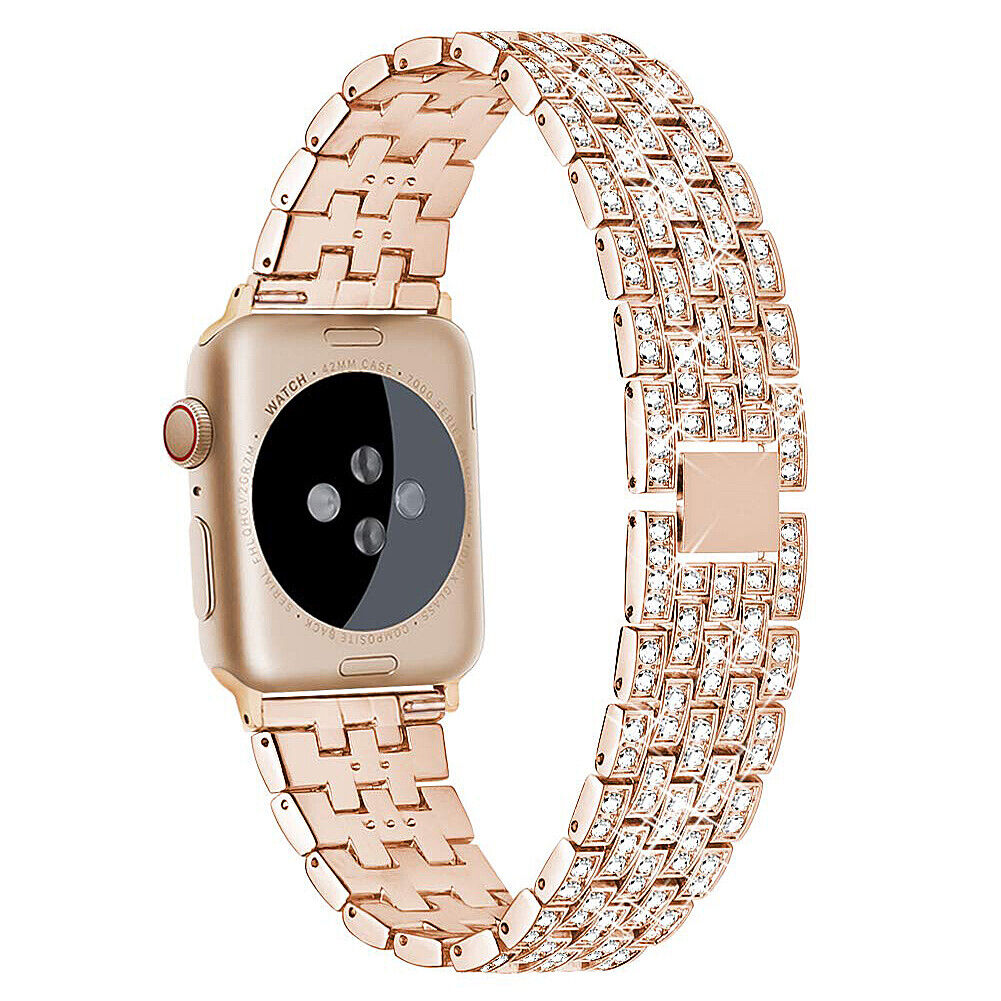 US Luxury iWatch Strap Metal Diamond For Apple Watch Series 1 to 7 38/40/42/44mm