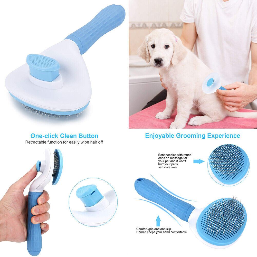 US 1-2 Pack Self Cleaning Slicker Brushes for Dogs Cats Pet Grooming Brush Tool