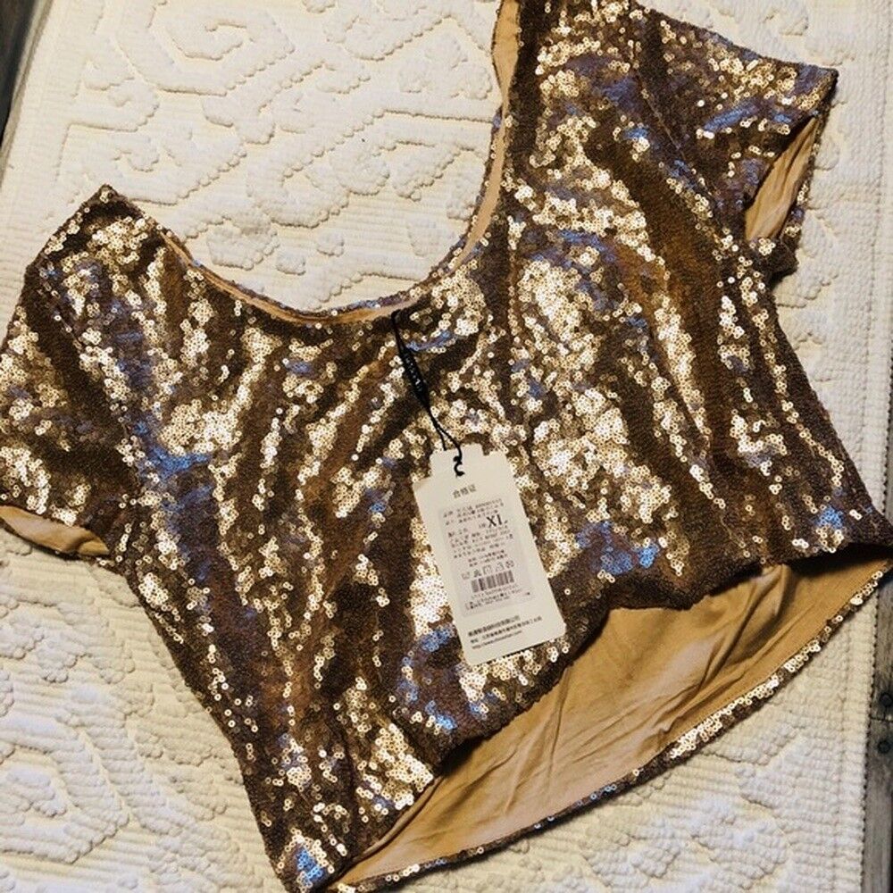 Haoduoyi Sequin Crop Top NWT