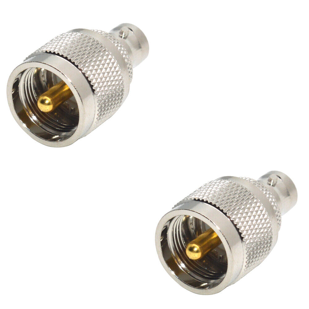 US 2-4 Pack BNC Female to UHF Male PL-259 Coaxia Cable RF Adapter Connector