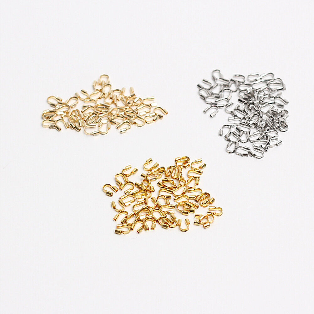 US 100 Pcs Adabele Tarnish Resistant Gold Wire Guard Thread Protector Loop