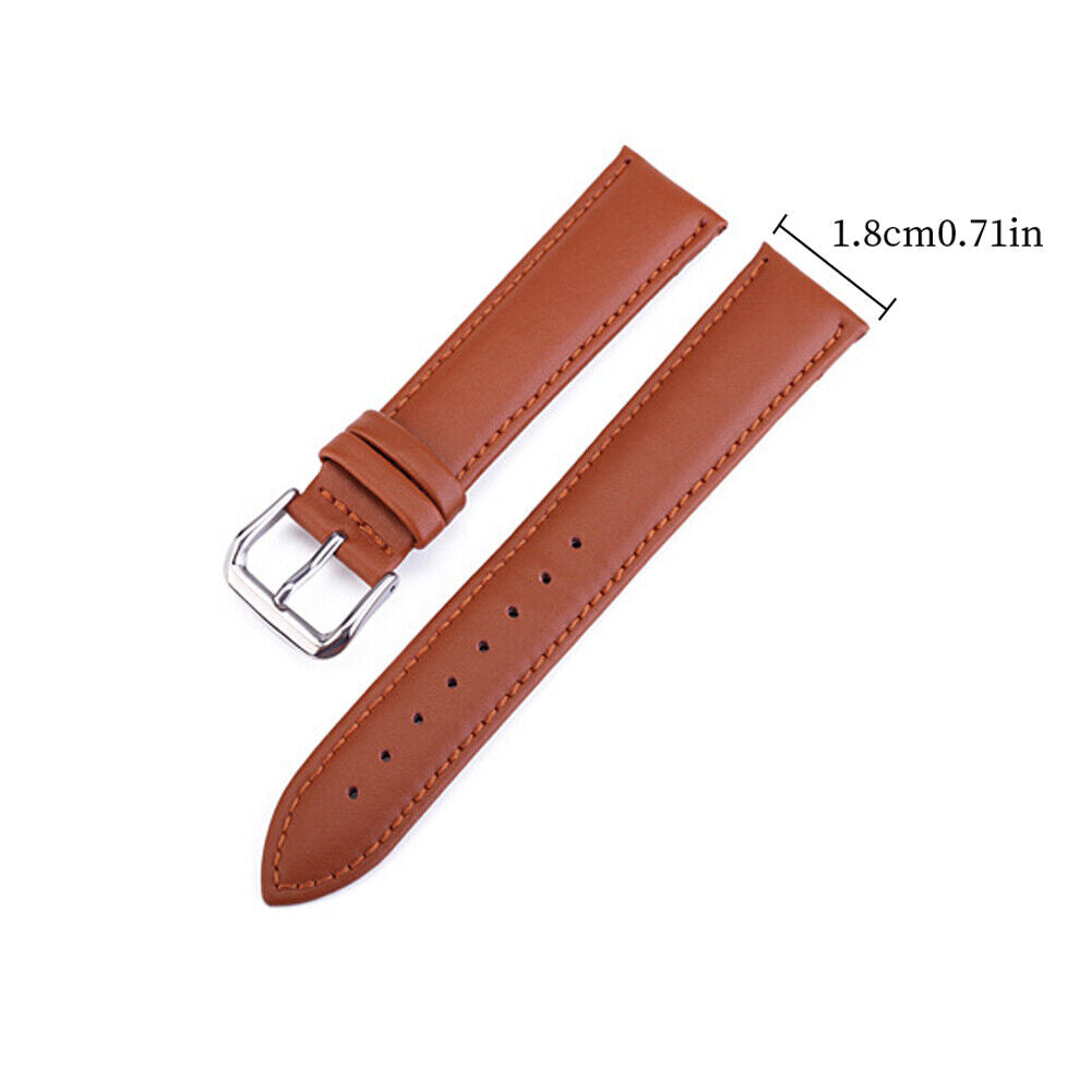 US 2 Pack 18mm 20mm 22mm Genuine Leather Watch Band Strap Bracelet