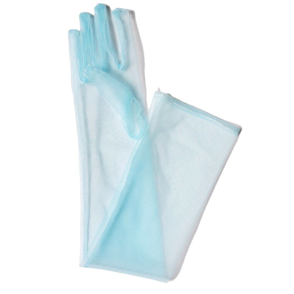 US 1~2 Paris 27'' Wedding Bridal Prom Sheer Tulle Long Elbow Gloves Party Opera