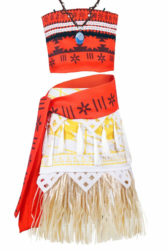 Angelaicos Natives Polynesian Princess Costume Dress Necklace for Adult Kids