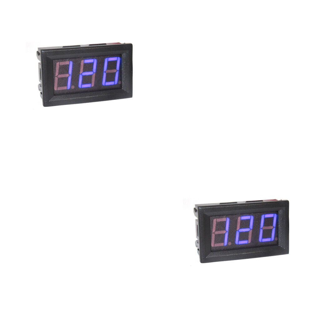 US 1-2 Pack DC 5-120V 2-Wire Voltmeter 3-Digit LED Display Panel Voltage Tester