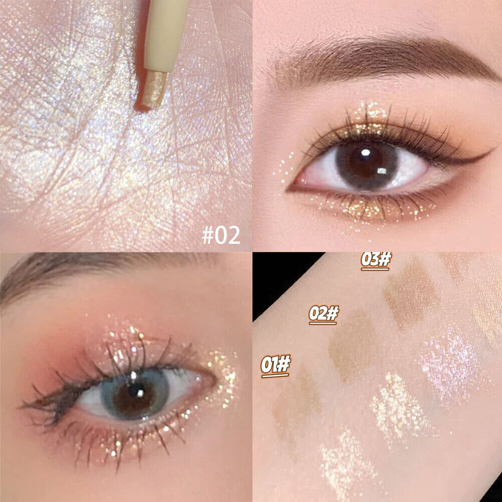 US 5-10Pc Double Ended Highlighter Liner 2 in 1 Makeup Pen Lying Silkworm Pencil