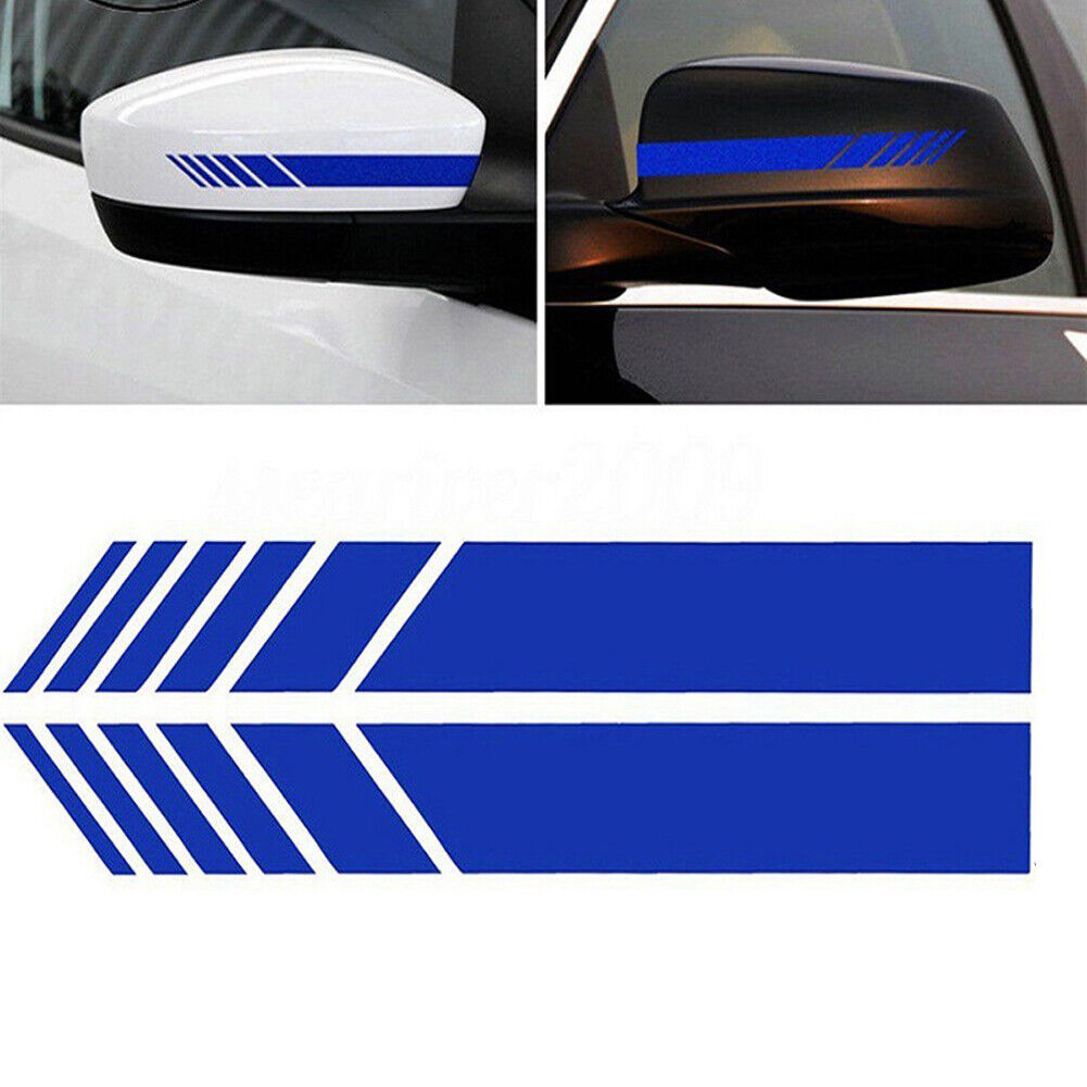 US 2-4 Pair Car Rear View Mirror Sticker Decor Vehicle Reflect Side Decal Stripe