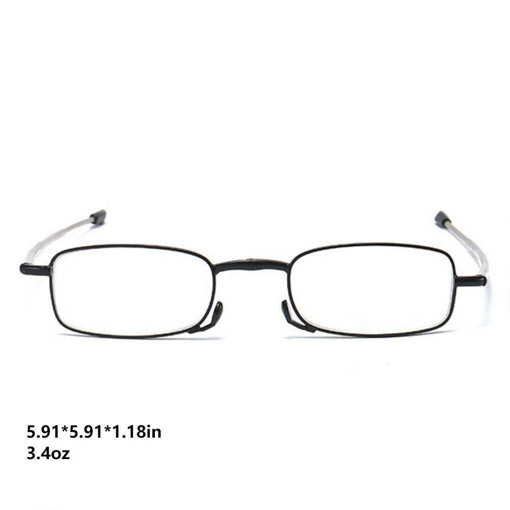US 3Pc Read Fold Metal Compact Anti-Blue Light Reading GlassesWith Carrying Case