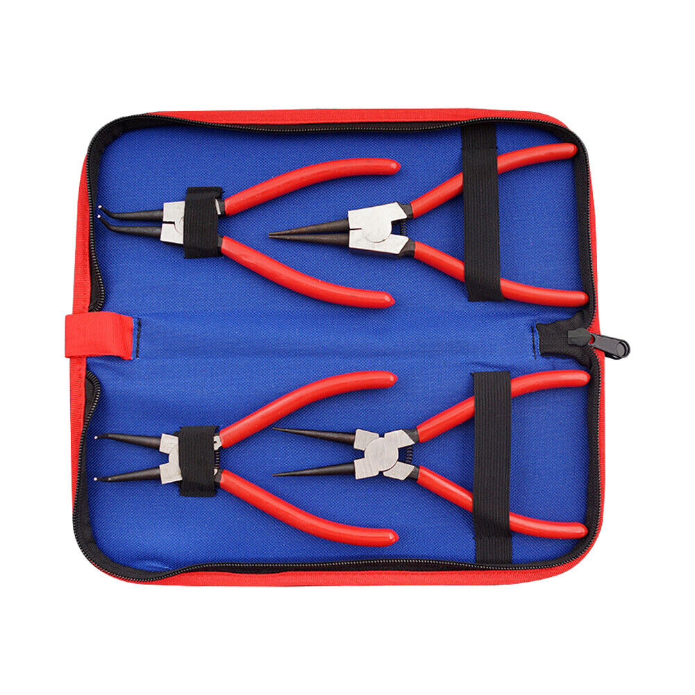 US Heavy Duty 7" Circlip Plier Snap Ring Plier External Internal Kit w/ Pouch