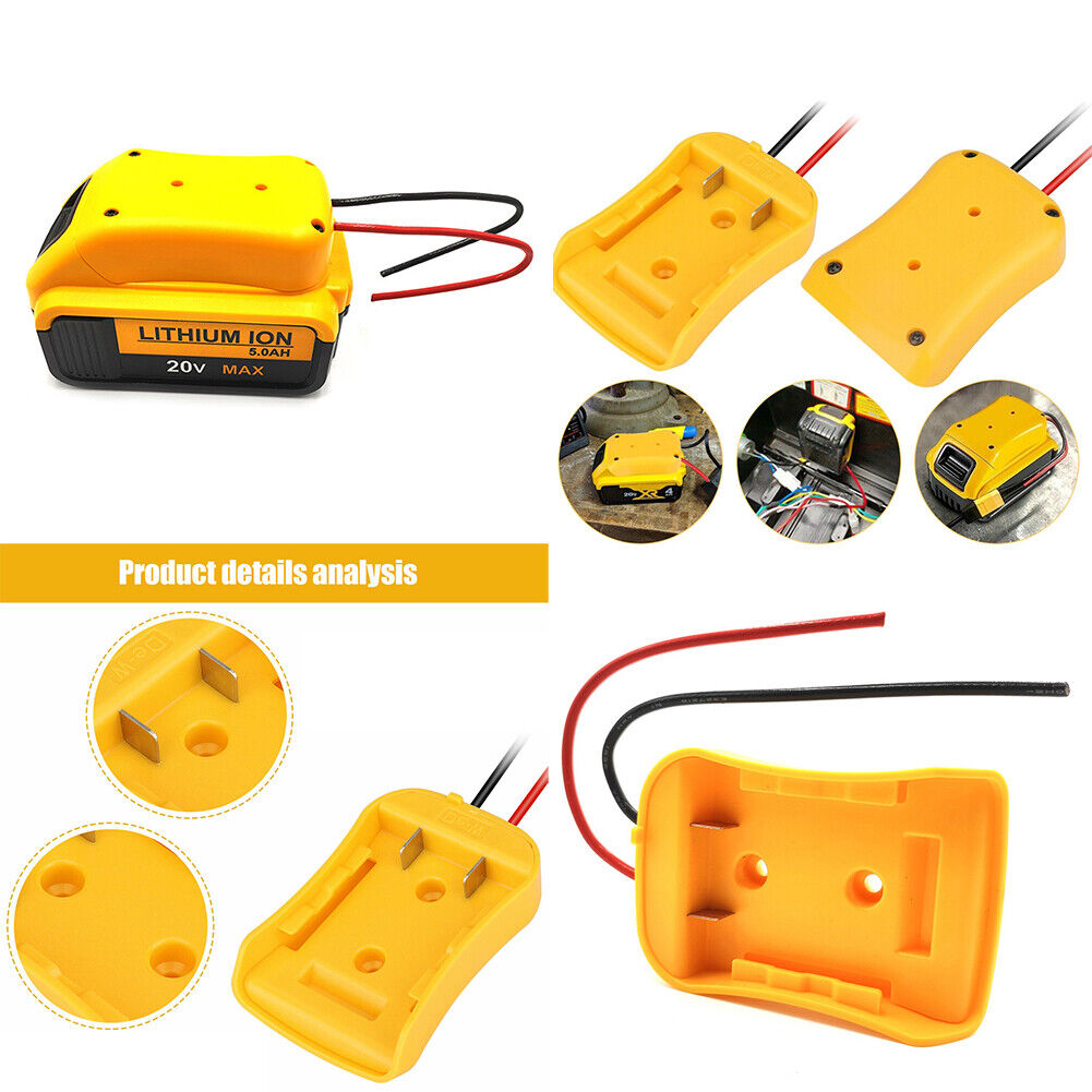 US 2-4 Pcs Power Adapter Connector for Dewalt 18/20V Max Battery Holder Dock DIY
