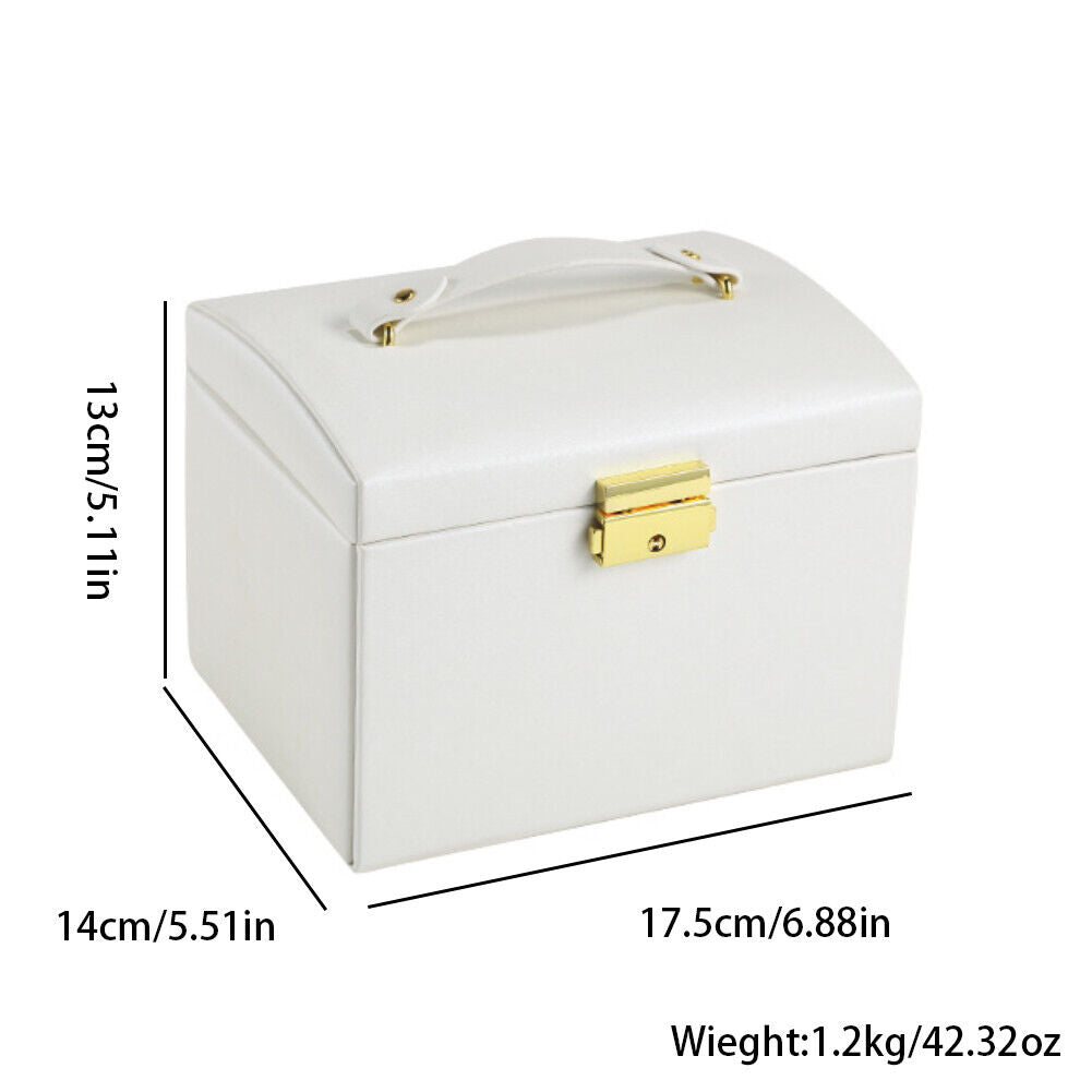 US Large Box Layers Jewelry Organizer Case Portable Travel Lockable Gift Fashion