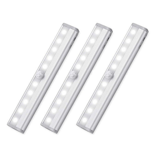 US 10 LED Motion Sensor Closet Lights Cordless Under Cabinet Lightening Bar