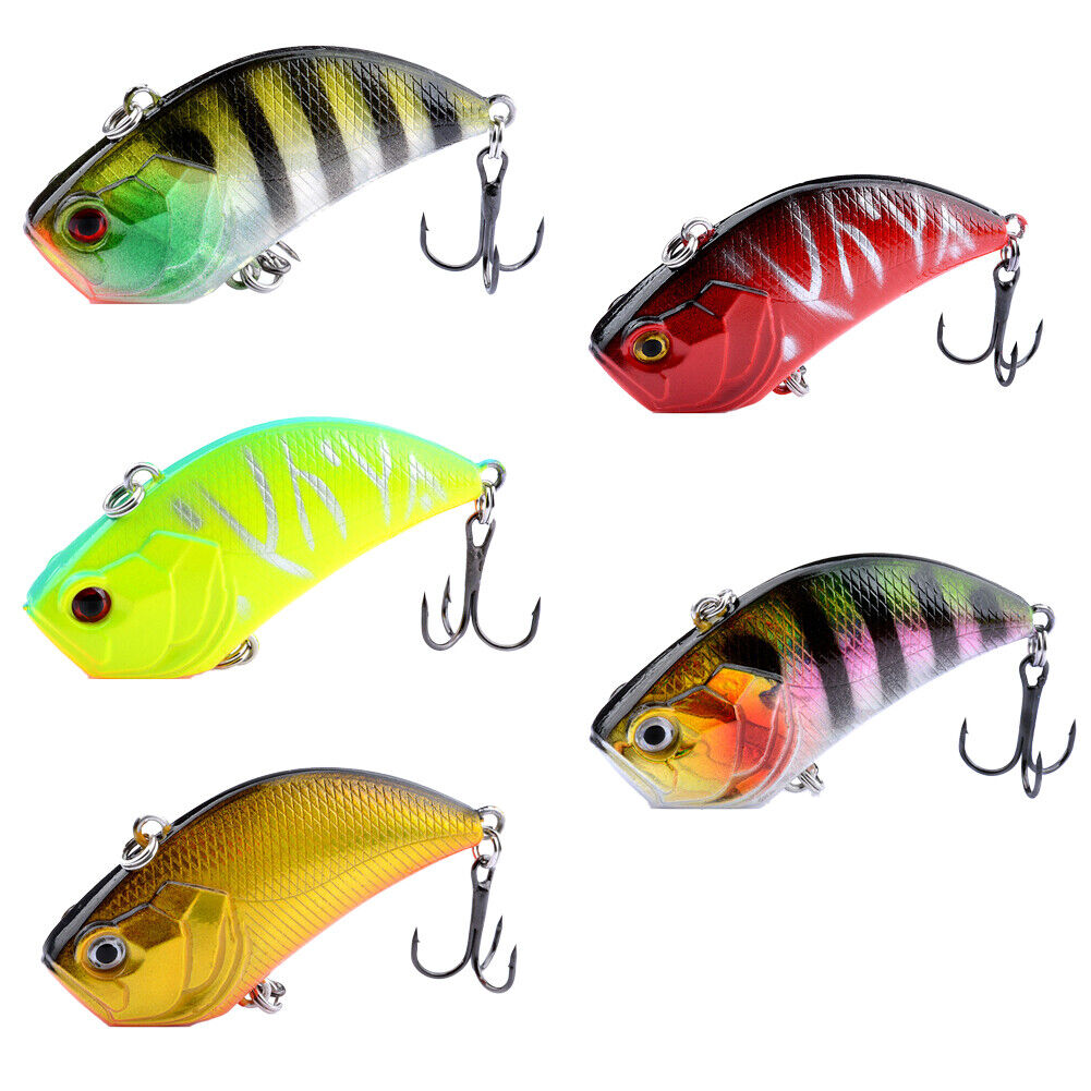 US 5-10 Pc Vibration Crank Bait Fishing Lures 3/4 oz Lipless Crankbait Portable