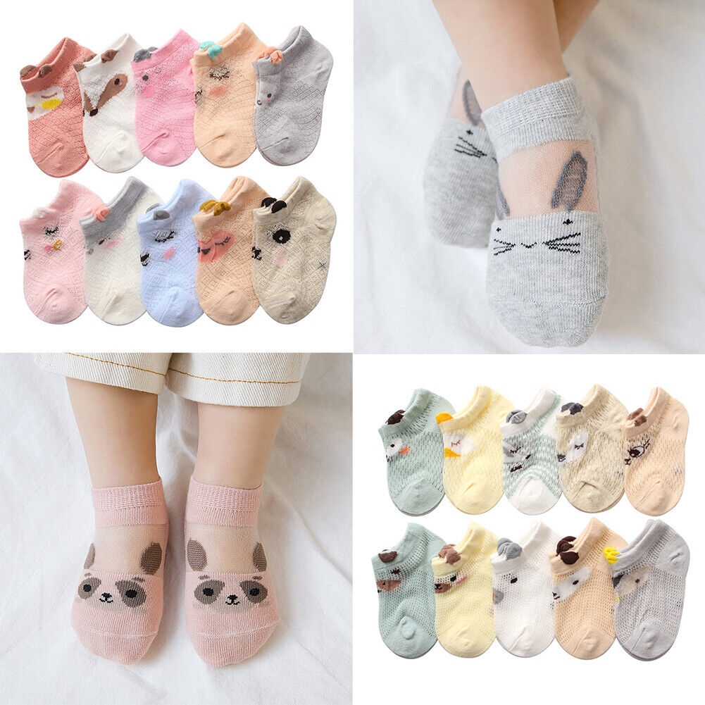 US 10 Pairs Baby Infant Toddler Kid Soft Mesh Sheer Light Anti-Odor Summer Socks