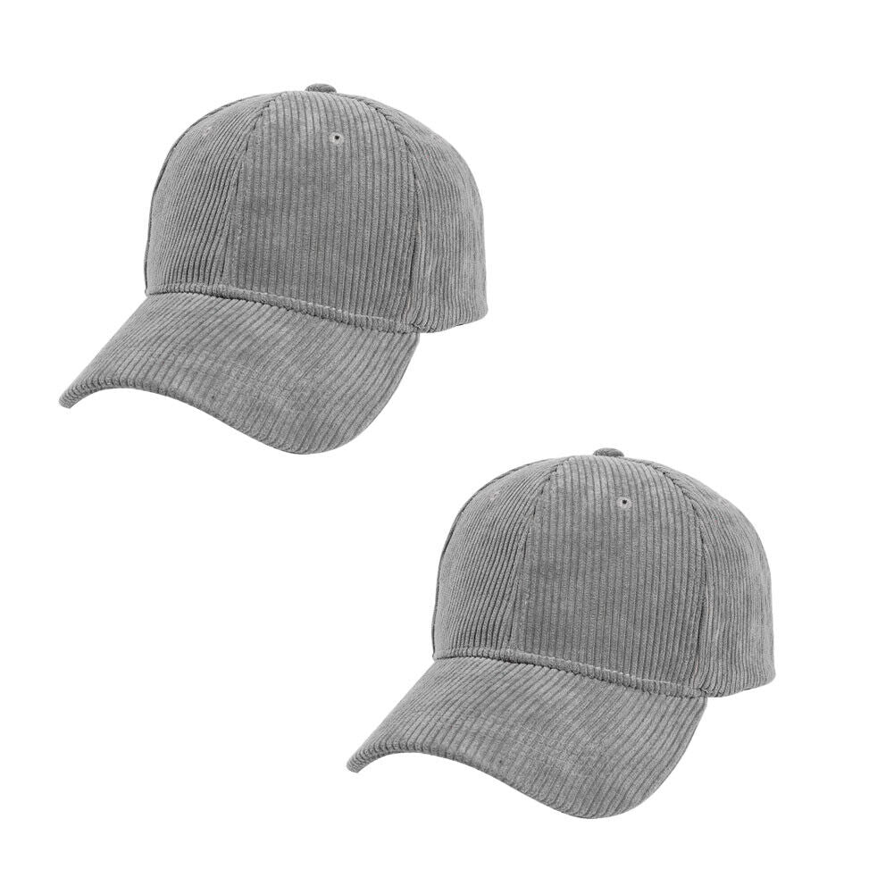 US 1-2 Pcs Cotton Corduroy Baseball Cap Classic Adjustable Plain Hat Warm Unisex