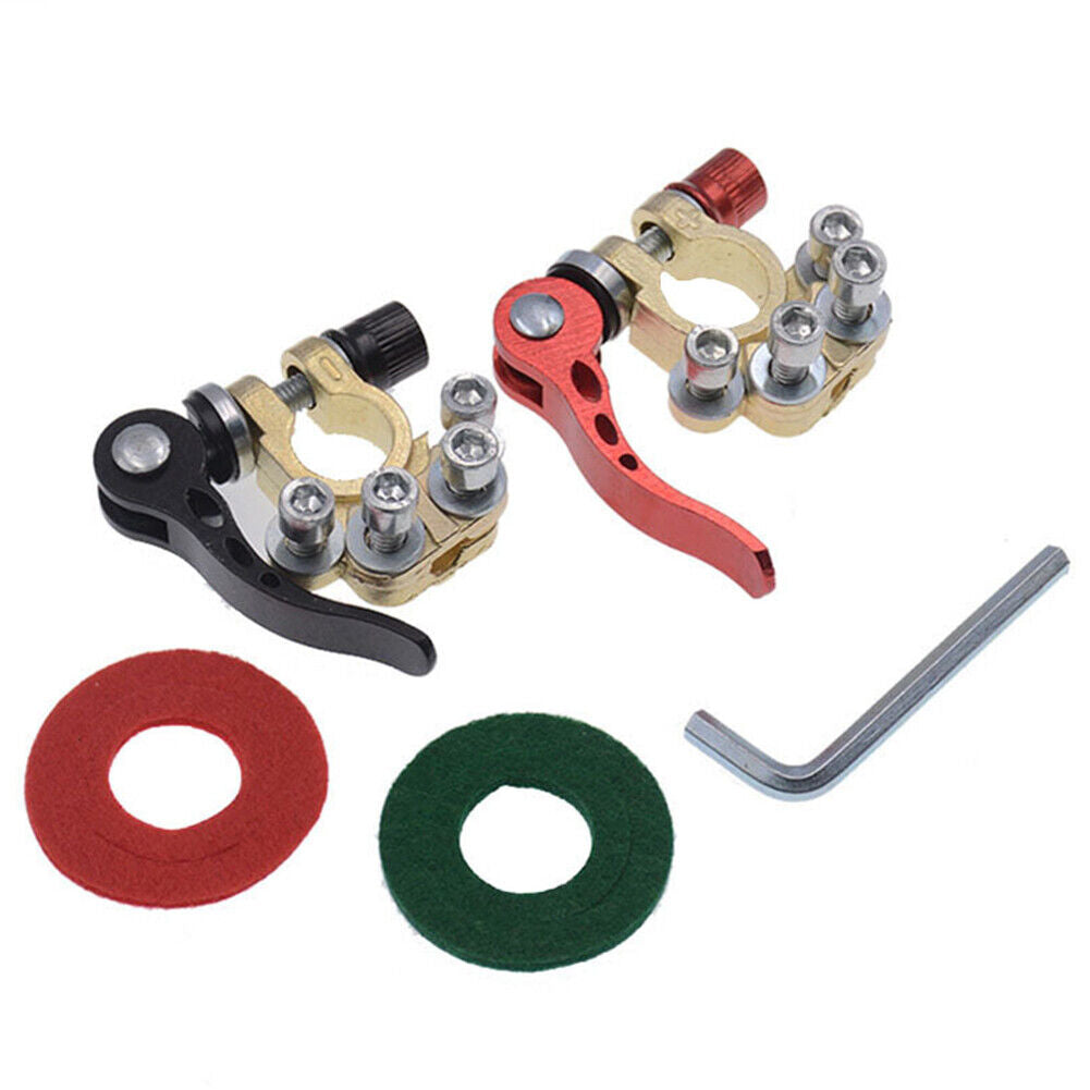 US 2-4 Pcs Car Battery Terminals Connector Clamp Quick Release Adjust Disconnect