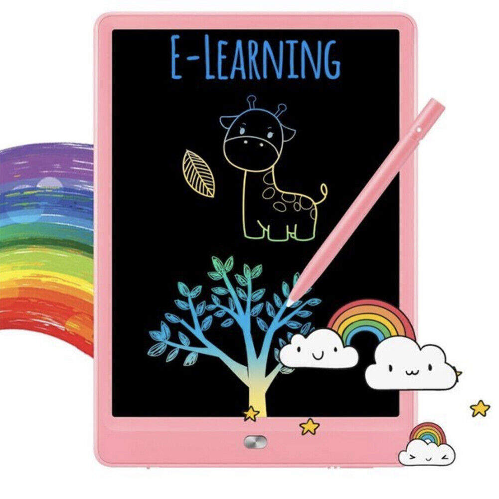 US 1-2 Pack 10 Inch LCD Kids Drawing Tablet Doodle Colorful Board Writing Toy