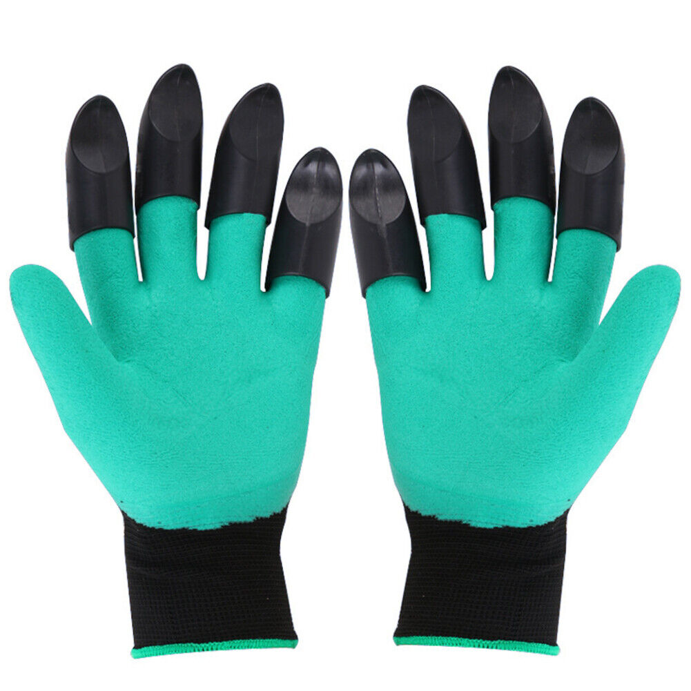 US 2-4Pairs Gardening Digging Planting Pruning Tools 4 Claws Garden Genie Gloves