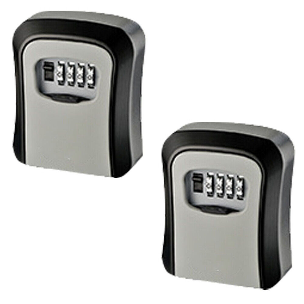 US 1-2 Key Lock Box 4-Digits Combination Weatherproof Wall Mount Security Code