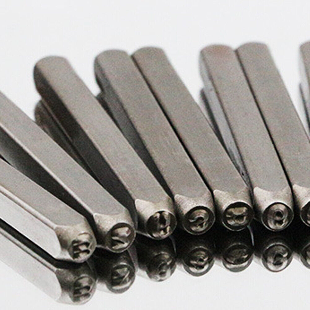 US 36 Piece 1/4" Steel Letter & Number Stamping Set Metal Stamp Alphabet Numeral