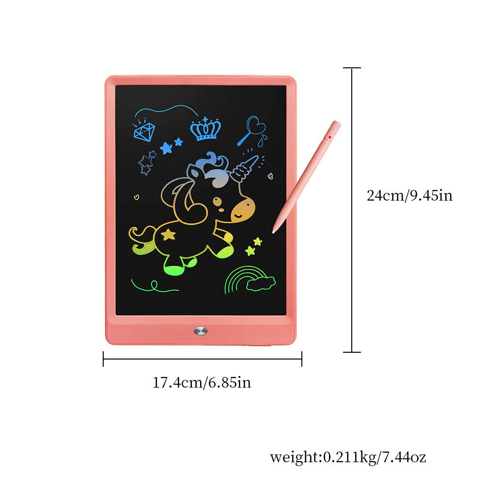 US 1-2 Pack 10 Inch LCD Kids Drawing Tablet Doodle Colorful Board Writing Toy