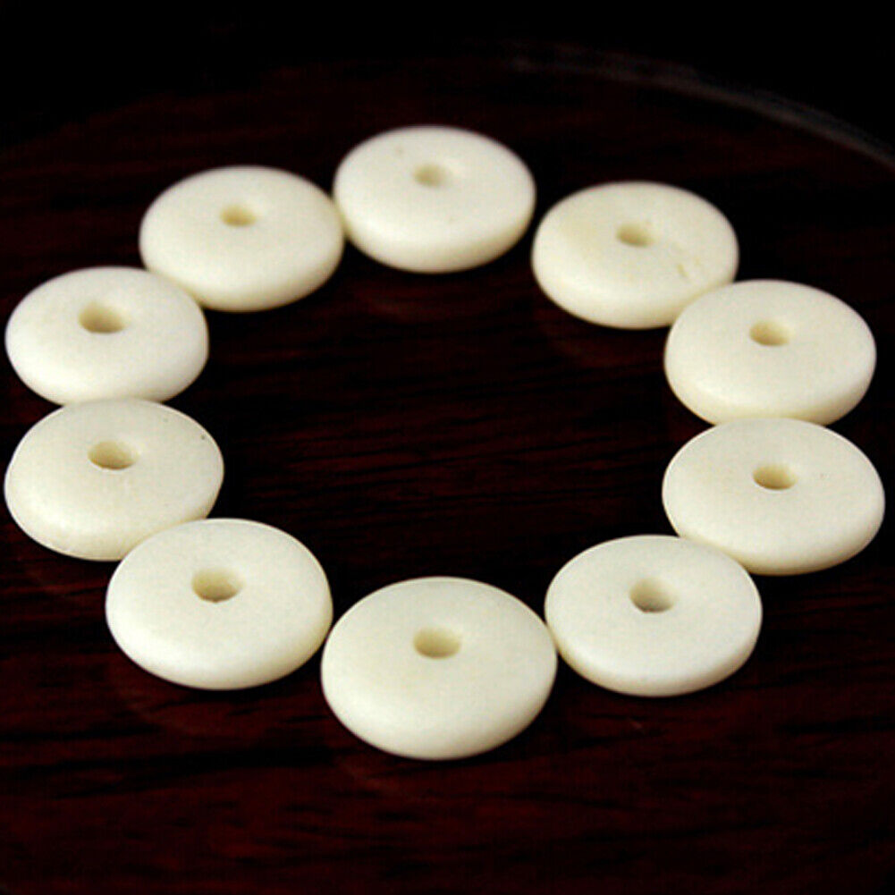 US 100 Pack BoneBeads White/Off White Ox Flat Disc Rondelle Beads 3*8mm