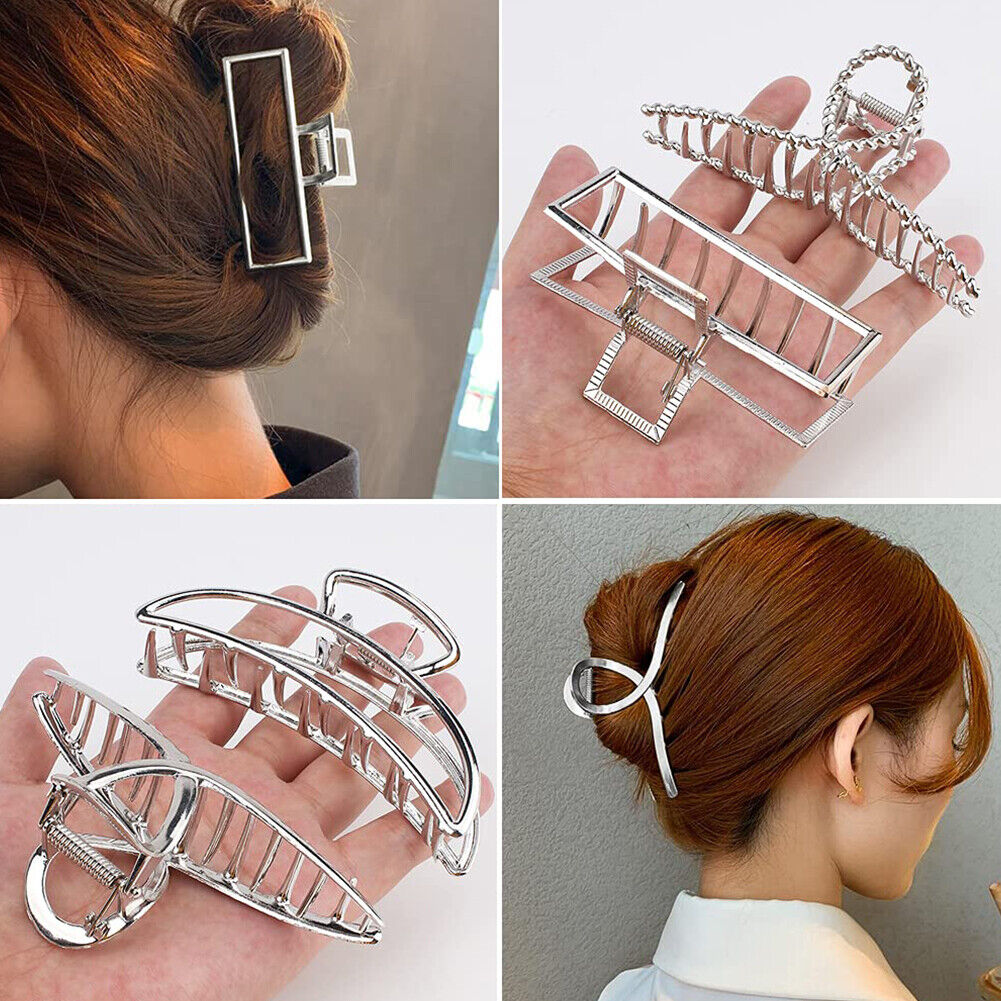US 5-10 Pack Metal Jumbo Hair Claw Clip Large Strong Hold for Thick Hair Nonslip