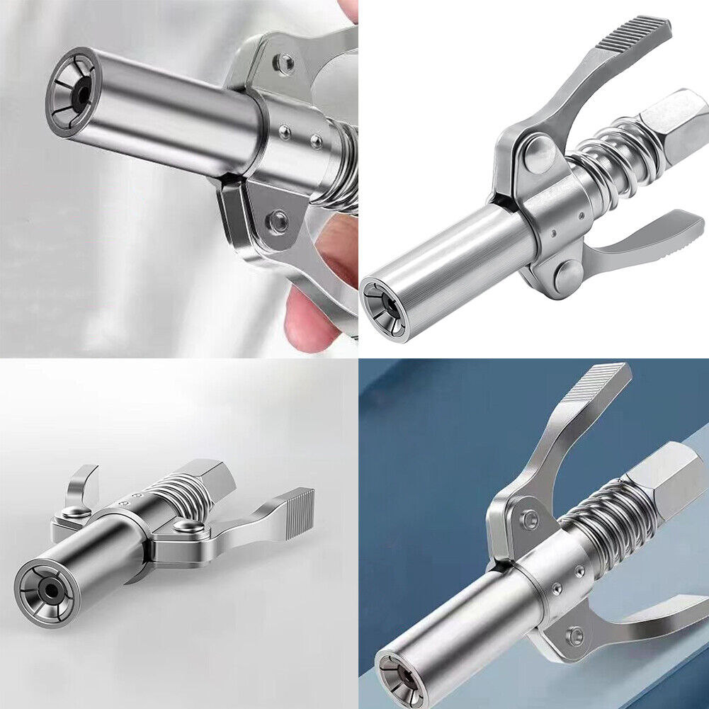 US 2-4 Pcs Grease Gun Coupler Double Handle High Pressure Quick Release Lock Oil